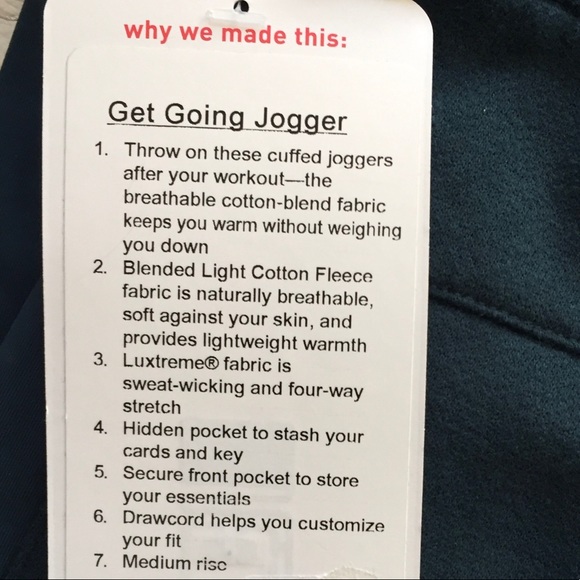 NWT SUBM LULULEMON GET GOING JOGGER -- 4 6 8 10 - Picture 5 of 7